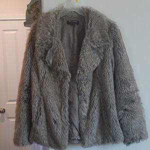 Light brown faux fur jacket